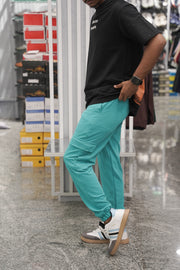Regular Fit Mens Ottaman Cargo Track - Turquoise Blue-7 Man